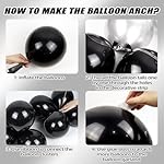 Black Birthday Decorations for Men with White Black and silver Balloons Banner Metallic Silver Fringe Curtain for 21st 25th 27th 30th 35th 40th 50th 60th Men Birthday Decorations - Image 3
