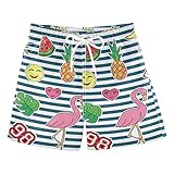 senya Boys Swim Trunks Quick Dry UPF 50+ Fashion Stickers Flamingo Fruits Beach Board Shorts Kids Bathing Suits Swimsuit