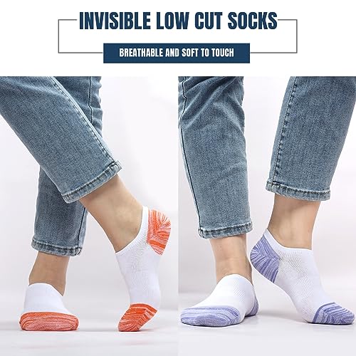 No Show Socks for Women - Low Ankle Footies for Sneakers, Athletic Anti-Slip Invisible Liner, 6/8 Pairs3