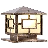 Boilyn Pillar Lights Outdoor, E26 Waterproof Light Fixture Aluminum Glass Post Column Lamp Victorian