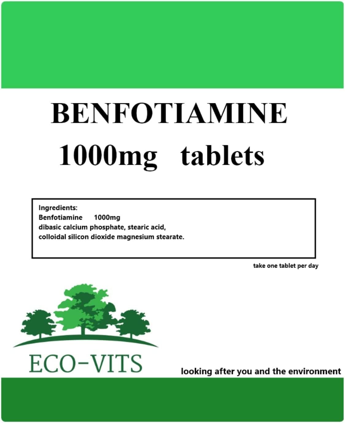 Benfotiamine 1000mg (365 Tablets) Blood, Sugar, Thiamine, Vitamin B1