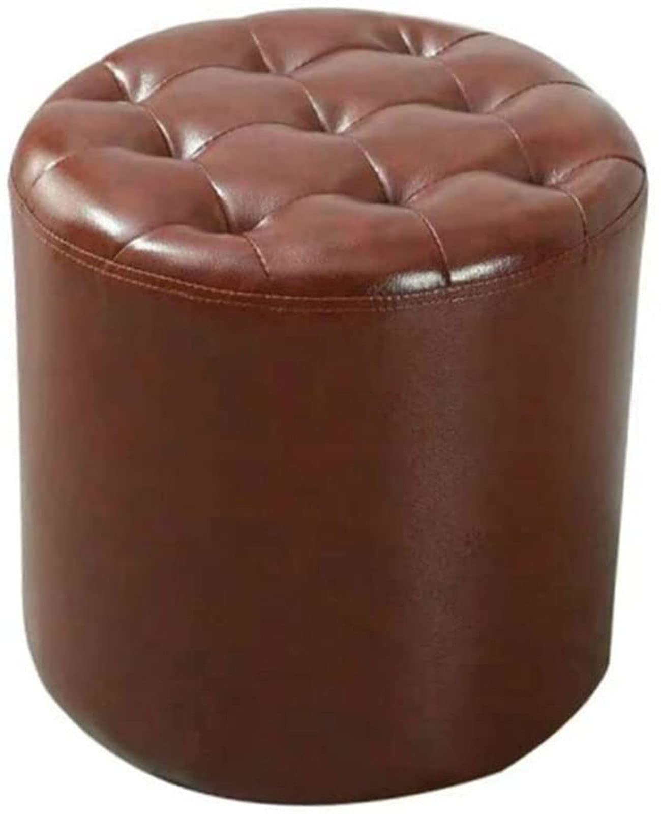 Tabouret de Maquillage en Cuir PU Marron Foncé Finition Premium DASHADAO