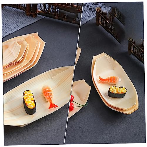 Platos de sushi desechables forma barco madera 60 pzas miniatura 7