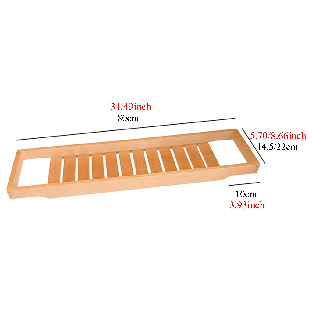 Bandeja de bambú ajustable para bañera con soporte para copas de vino, ranura para teléfono, soporte para tableta, organizador de spa de madera antideslizante para artículos esenciales de baño, mejora
