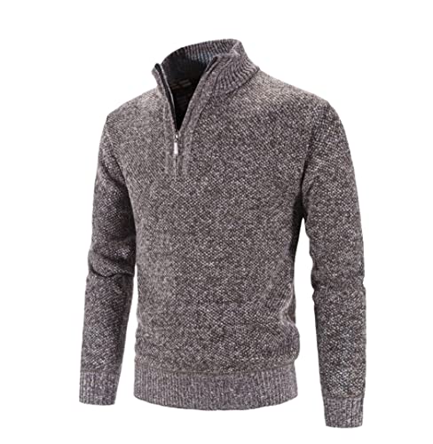 Pull en tricot pour homme d'une élégance intemporelle col roulé café XXXL