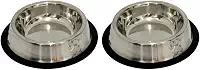Kit 2 Potes Comedouro e Bebedouro Em Inox Anti Derrapante 240 ml Patas Relevo Mini
