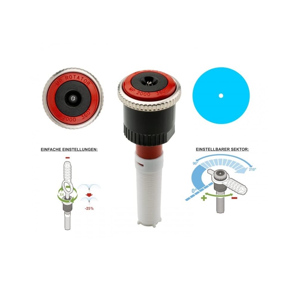 5 x Hunter – ugello rotatore – tipo MP 2000 – 360° / distanza di lancio da 4,0 a 6,7 m + chiave di regolazione