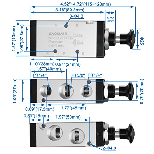 Vanne à levier manuel 4R310-10 pour l'isolation de circuit d'air comprimé - 3