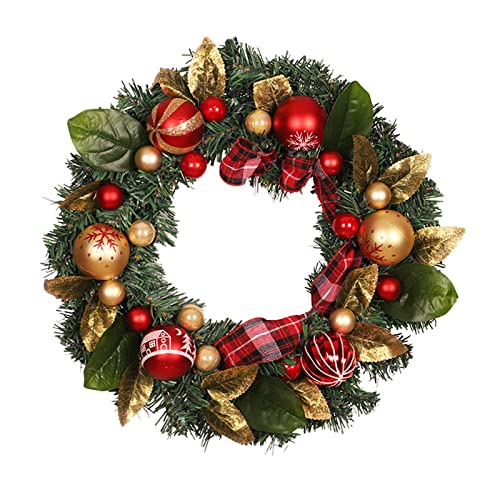Guirlande de Noël et couronne d'épicéa pour décoration de porte