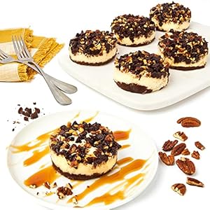 David’s Cookies Turtle Chocolate Pecan Mini Cheesecakes – 6pcs of Gourmet Bite-Sized Treats – Decadent Crunchy Pecans Made With Only The Finest Ingredients