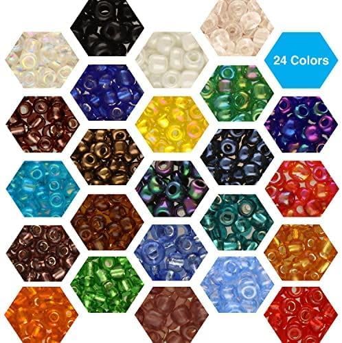 Miniatura 5 de The Beadsmith Basic Elements - Cuentas de vidrio para semillas, varios colores de 60 redondas, aproximadamente 2,350 cuentas, 24 cajas abatibles con