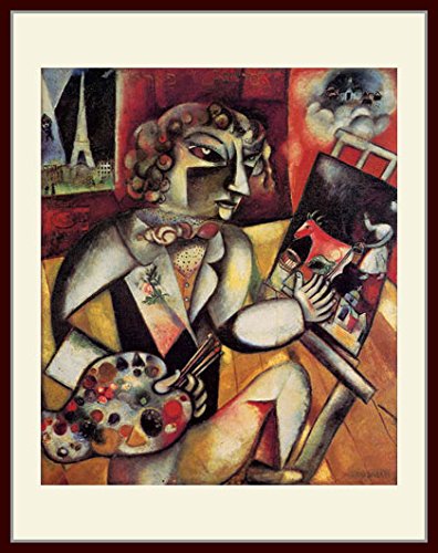 Amazon.co.jp: シャガール・「7本指の自画像」 プリキャンバス複製画