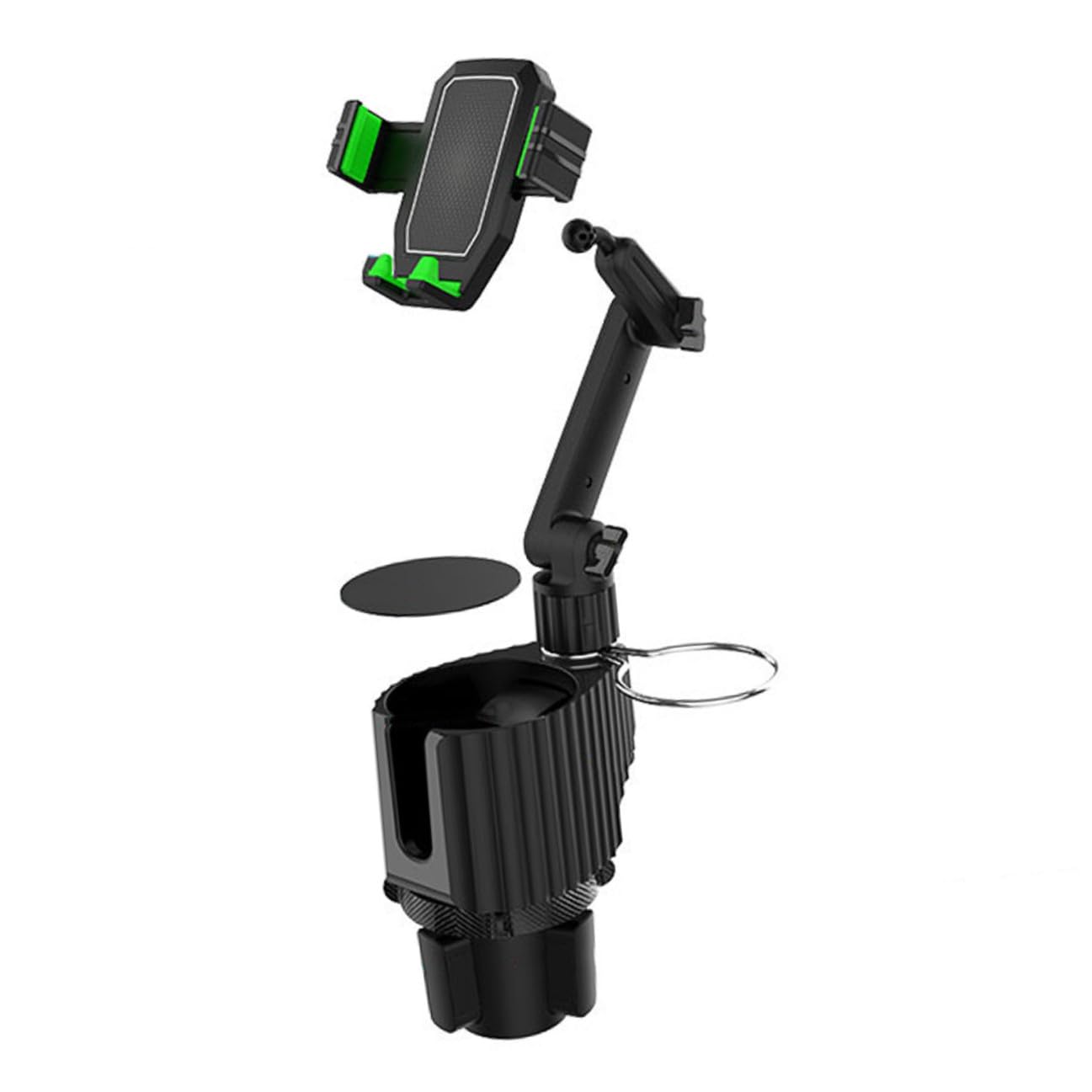 Soporte Metal y Teléfono para Portavasos Móvil Coche con Instalación sin Herramientas, Compatibilidad, Material Abs de Adecuado para Coche y Carrito Golf