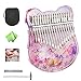 Thumb Piano 17 Keys 21 Keys Kalimba Acrylic Cartoon Painted Portable Finger Piano Set Suitable for Beginners Including Special Protective Case Tuning Hammer User Guide (17 keys,sakura deer)