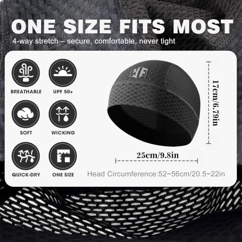 Image of WTACTFUL 3-Pack Breathable Mesh Skull Cap Helmet Liner for Men Women Summer