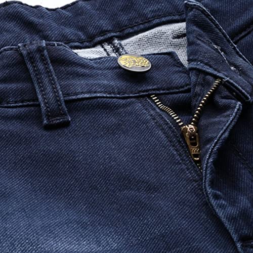 Image of CAHOOT Men's Navy Blue Tapered Dark- Wash Denim Jeans | Stretchable Cotton Mid-Rise Denim Jeans Crafted with Comfort Fit and High Performance for Everyday Wear