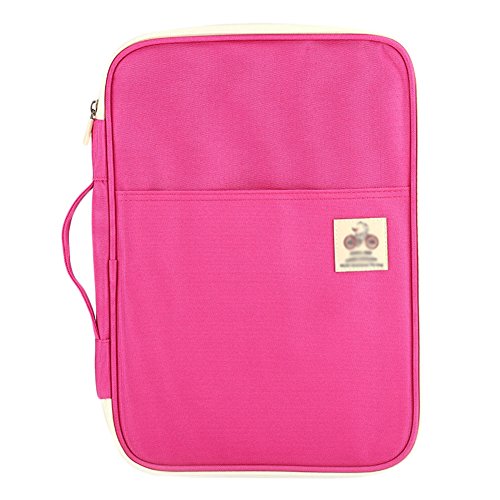 Toruiwa Agenda Classeur Conférencier Porte-document Classeur Organisateur A4 pour Rangement de Papiers Dossiers Tablette Agenda d'affaires avec 8 Pochettes et Sangle à Main (Rose)