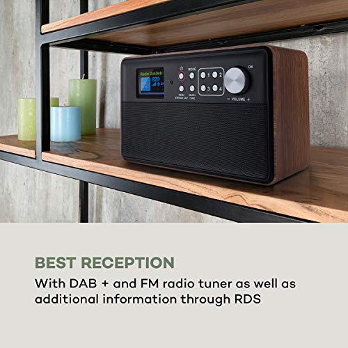 auna Nestor DAB+ Radio, bedienerfreundliches DAB+/FM Digitalradio für Senioren, 2,4" TFT-Farbdisplay mit großer und lesbarer Schrift, partielle Tastensperre, Leistung: 2 x 3 Watt RMS, braun – Bild 4