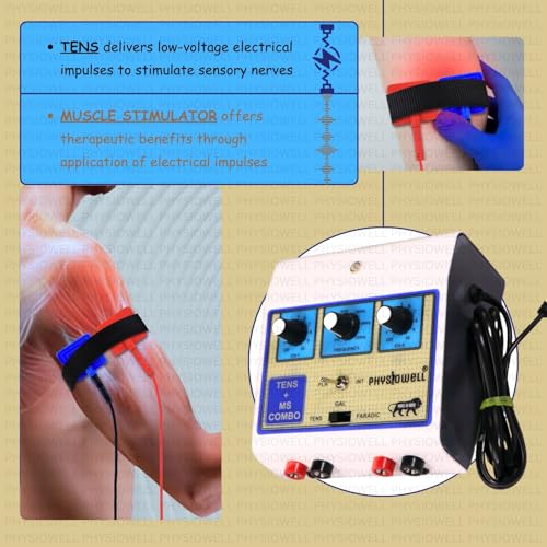 Image of Physiowell TENS & MS Combo Physiotherapy Machine | Muscle Stimulator & Electrotherapy Device for Pain Relief | TENS Machine for Nerve Pain, Muscle Pain & Rehab | Portable Physio Equipment with Electrodes & Cables