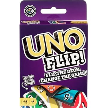 UNO Flip, Jogo de Cartas com Baralho de Dois Lados e Caixa Resistente, Para Crianças, Adultos & Noite de Jogos, Mattel