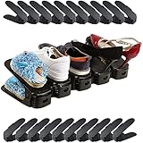 Bluelander 20 Zapateras Organizador Doble de Plástico, Zapatera Organizador de Ranura para Zapatos, Apiladores Zapatos,...