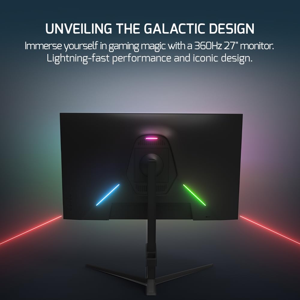 Game Power - Monitor rápido para Juegos de 27 Pulgadas, 1 ms, 360 Hz, 1080p, IPS Plano, HDR10 Altura/inclinación/Giro/pivote, Pantalla antirreflejos RGB Ajustable, HDMI/DP/USB, FreeSync, G-Sync, LED