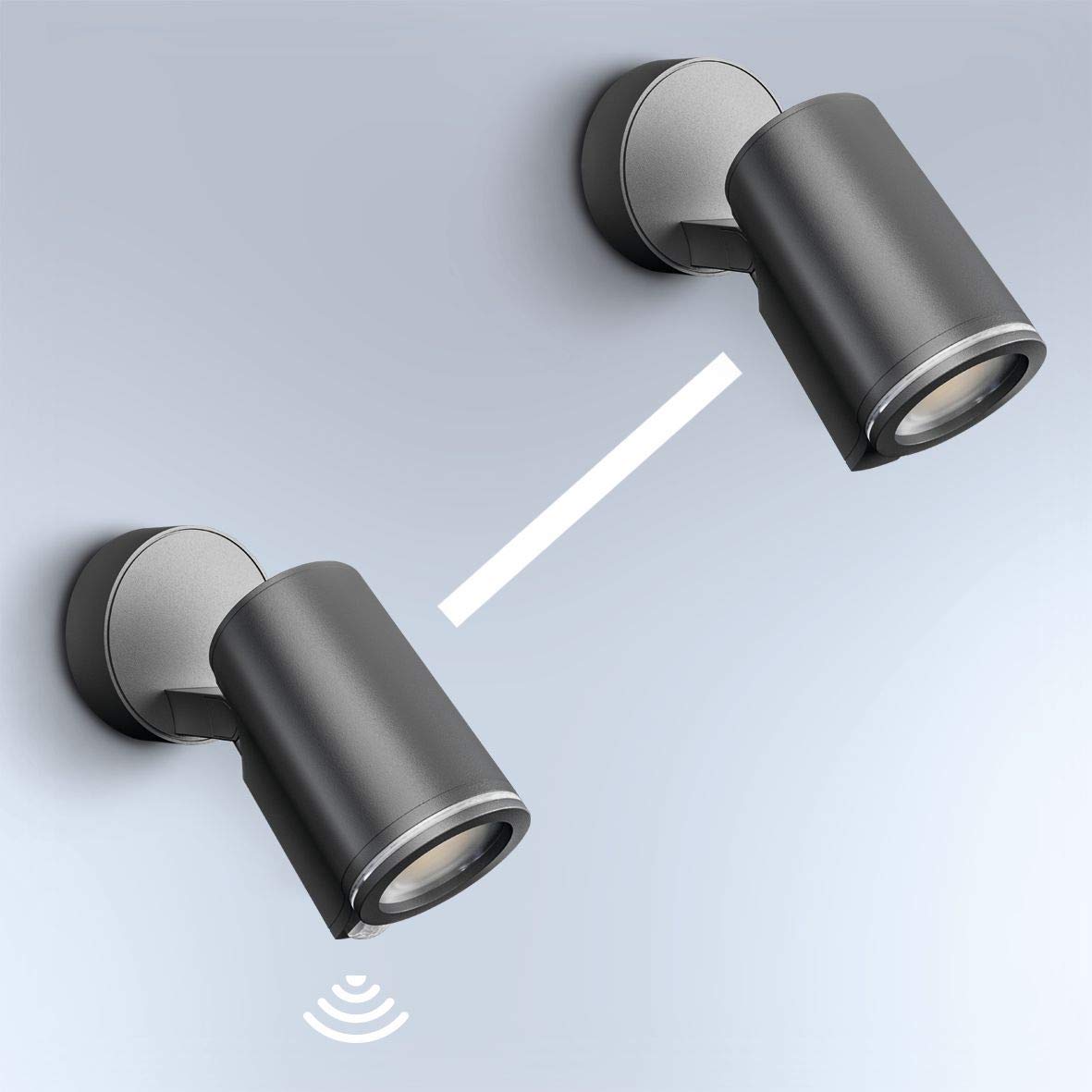 Steinel LED Strahler Spot ONE S Anthrazit, 90° Bewegungsmelder, IS 1 Schwarz, für Innen und Außen, 120°