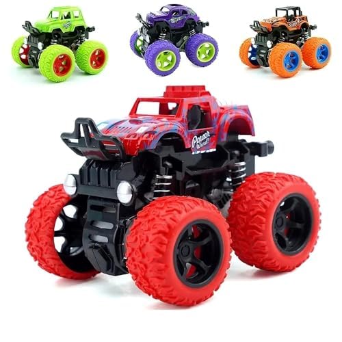 HK Toys 360 Degree Mini Monster Trucks Cars for Kids Big Rubber Tires Baby Boys Super Cars Blaze Truck for Kids ((Multicolor, Pack of 1)