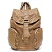 Produktbild Stepheecath Damen Rucksack aus italienischem Rindsleder, mit Kordelzug, luxuriös, echtes Wachs, Ölleder, Vordertaschen 9.8"w x 13.8"h x 5.1"d + 8.7"to16.5" adjust straps senffarben