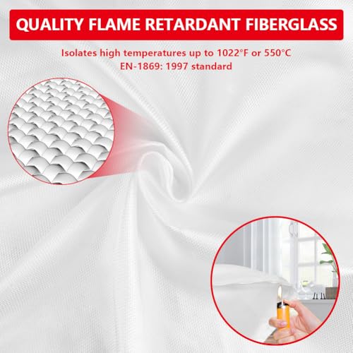 Miniatura 3 de Flintronic Manta Ignifuga, 2 Piezas Manta Ignifuga De Fibra De Vidrio, Manta Ignífuga Para Supervivencia De Emergencia, Para Cocina, Chimenea, Barbacoa, Garaje, Automóviles, 1mx1m