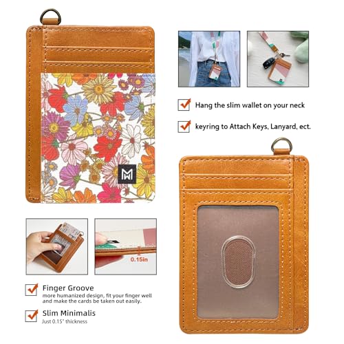 Image of Credit Card Holder Wallet for Women Slim Minimalist Wallet RFID Blocking PU Leather Wallets Elastic Front Pocket Wallet for Women