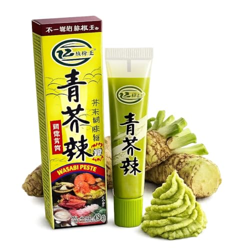 Pasta di Wasabi 43g – Salsa Piccante Cremosa per Sushi, Sashimi, Carne e Pesce – Tubetto Pratico – Gusto Intenso e Aromatico