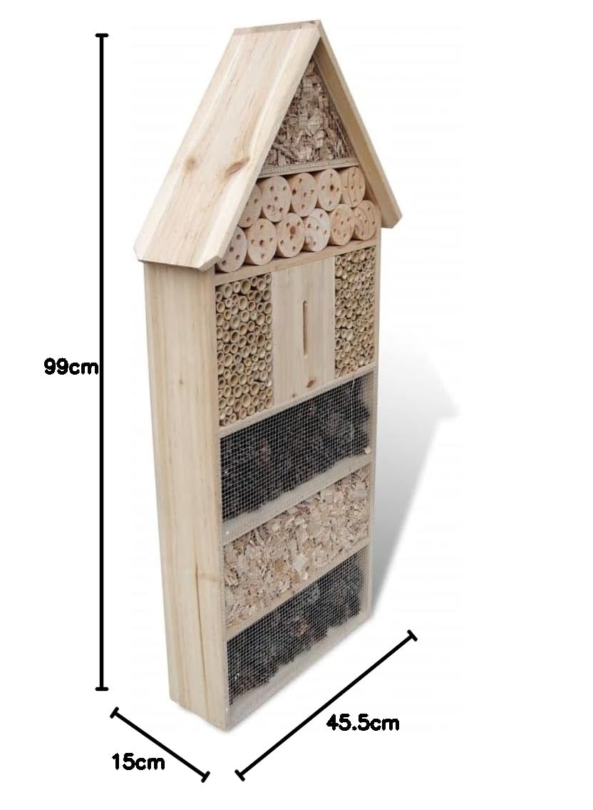 vidaXL Hotel para Insectos, tamaño XXL, 45,5 x 15 x 99 cm