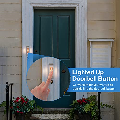 Enhon SO-ENHON-980 Solid Nickel Doorbell Button,Sleek Metal Led Light Up Wall Mounted Door Bell Push Buttons thumb #4