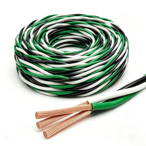 Image of THHN Wire 12 Gauge 3 Conductors Copper Wire Black White Green, 50FT