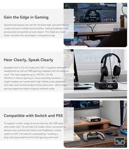 Image of Topping DX1 II Gaming HiFi DAC Headphone AMP Combo for PC /PS5 /Switch, Black