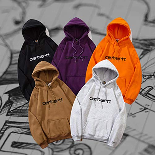 Nc Y2K Harajuku Men's Hoodie And Sweatshirt Letter Embroidered Loose Pullover Khaki Medium #TOP30