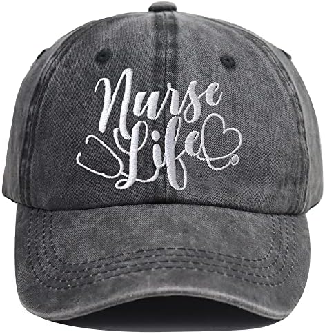 Kamaple Nurse Gifts for Women Men, Embroidered Funny Nurse Life Hat, Nurses Accessories Baseball Cap, Rn Gifts for Nursing