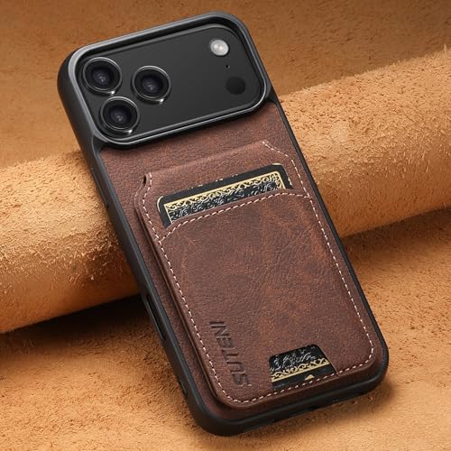 Étui portefeuille en cuir de qualité supérieure pour iPhone 16 marron - 6