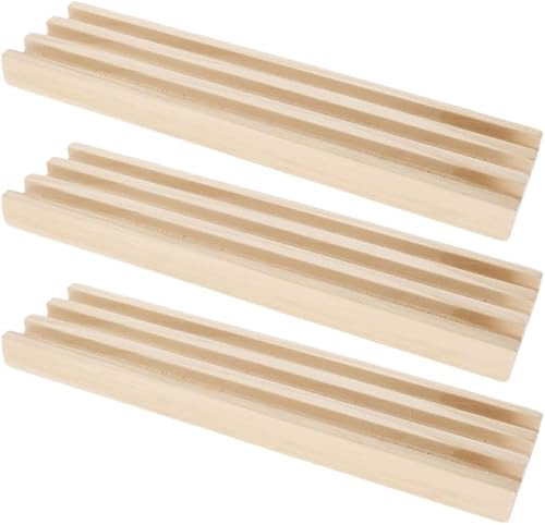 Healifty Soportes para Dominó De Madera Beige 3 Piezas con Tapete Antideslizante