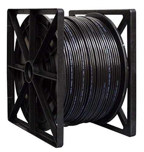 Dripstone - DS617 1000ft CAT5e Outdoor 350Mhz Direct Burial Solid Cable 24AWG Waterproof Wire HDPE Insulated Polyethylene (PE) for Indoor/Outdoor Easy Pull Box on Plastic Reel