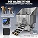 KANIS Professional Dog Washing Station - 304 Stainless Steel Pet Wash Sink & Grooming Bathtub w/Shower, Floor Grates and Storage for Large, Medium & Small Pets (50