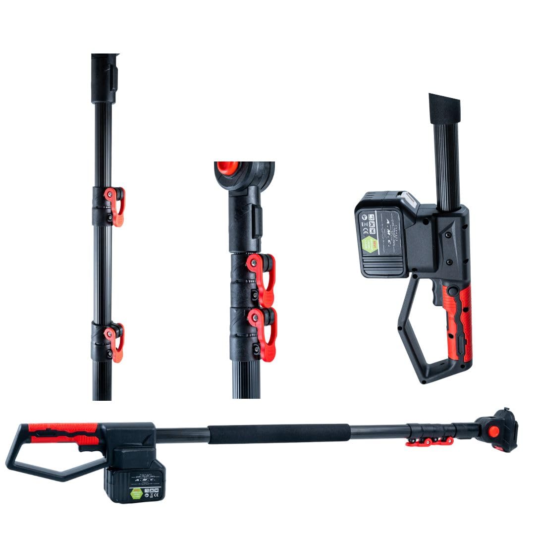 A.M.C. Kit Potatura Forbice a Batteria 40 MM 88V e Motosega a Batteria 8 Pollici con oliatore + Asta Telescopica 128-248cm, Kit 3 in 1, Cesoie Elettriche Set Potatura Giardino Rami Arbusti Vigneto