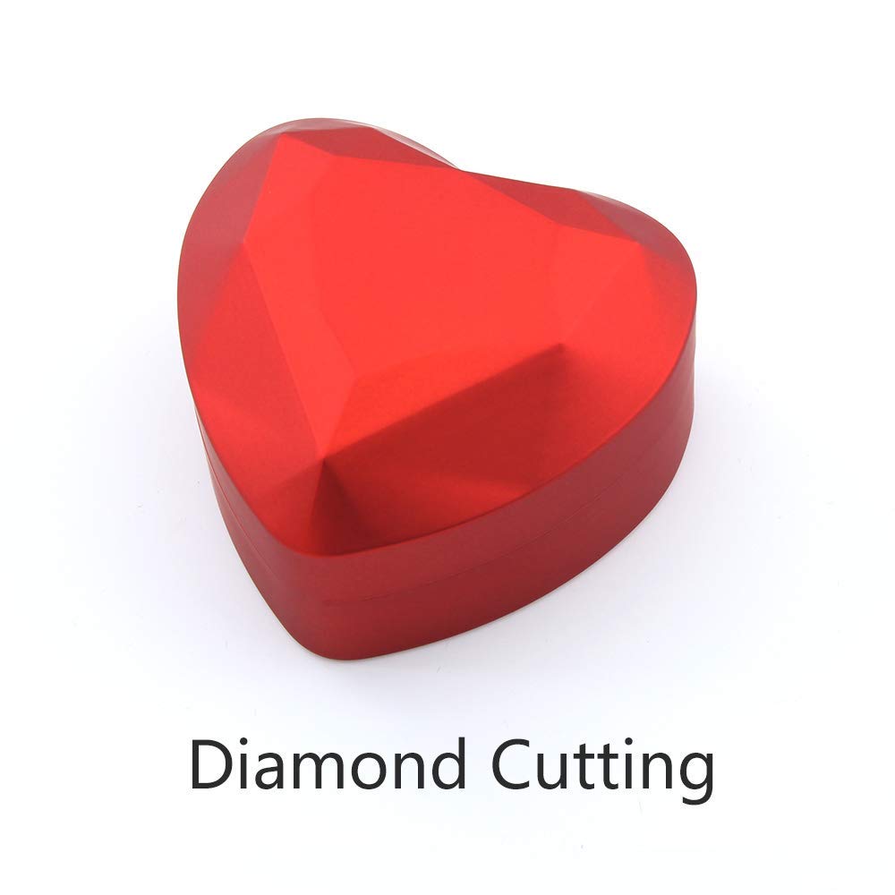 Jinlaili Caja De Anillo Con Luz LED - Joyero De Terciopelo En Forma De Corazón, Regalo Perfecto Para Propuesta De Compromiso O Boda (Rojo, 7x6.5x4.5cm)