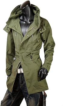Amazon | [SaganStyle] モッズコート 【カーキ,M】メンズ ミリタリー系