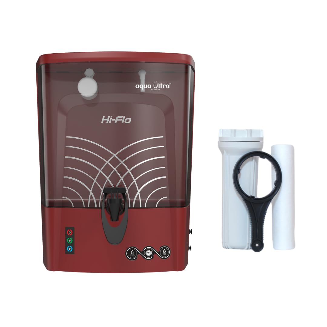 Aquaultra Hi-Flo Water Purifier - 9L Storage Capacity | RO + UV + UF, UV-Protected Tank, LED Indication | purification up to 15 liters per hour | Suitable for All type of Water Sources | ISI certified-image-26