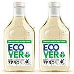 Ecover Zero Non-Bio Laundry Detergent for Sensitive Skin, Baby Laundry Washing Liquid, 2x Pack of 40 Washes, 2 x 1.43L
