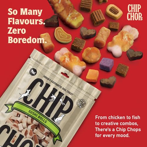 Image of Chip Chops Sushi Rolls Dog Treats - Healthy, Easily Digestible Protein Snacks for Training & Daily Reward - 2 X 70 g Treat Packs for All Dog Breeds