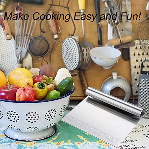 Dough Pastry Scraper, Stainless Steel Cake Scraper With Measuring Scale, Multipurpose Pizza Dough Pastry Bench Scraper Knife With Measuring Scale, For Kitchen Baking #TOP5