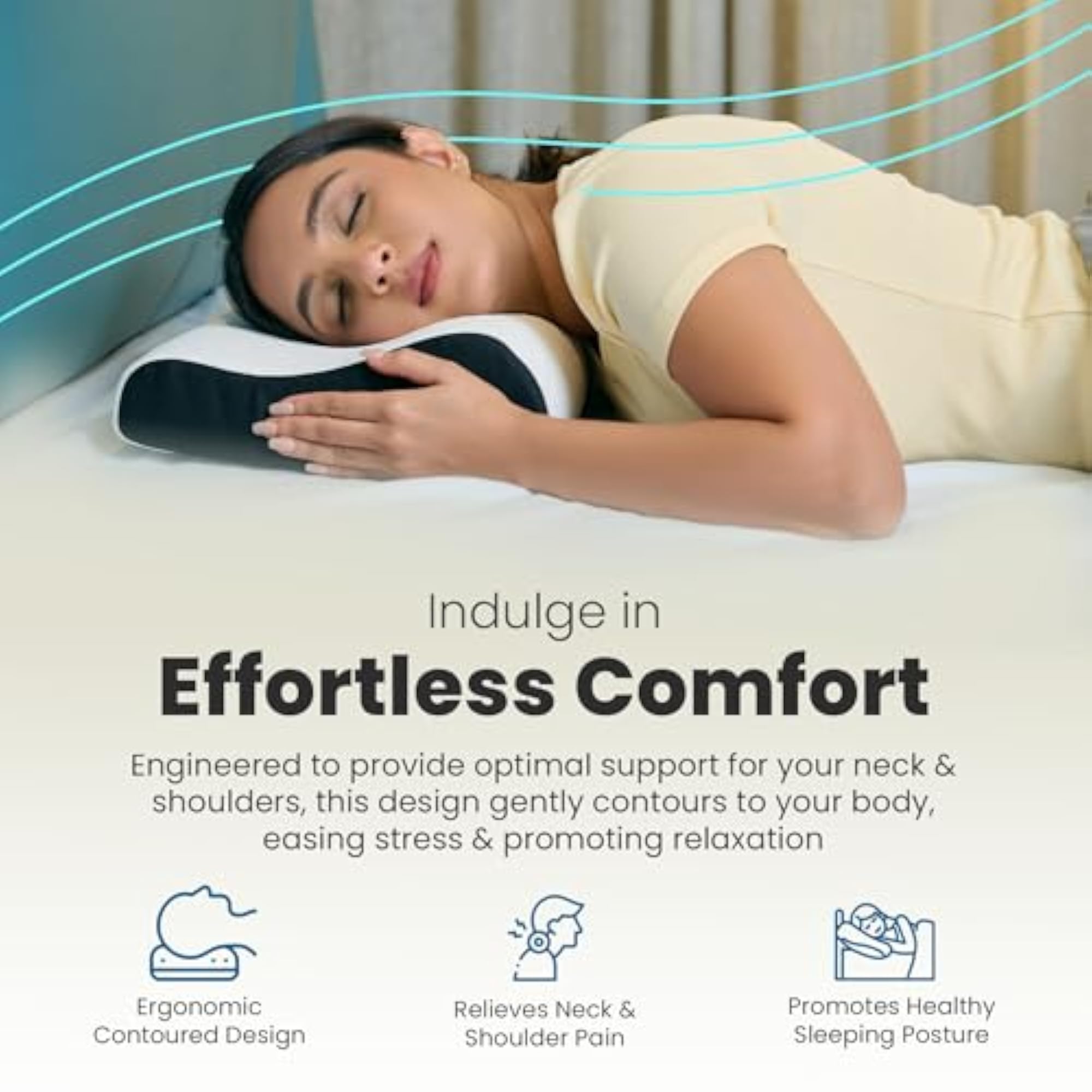 Gel Memory Cervical Neck Pillow for Pain Relief and Sleep
